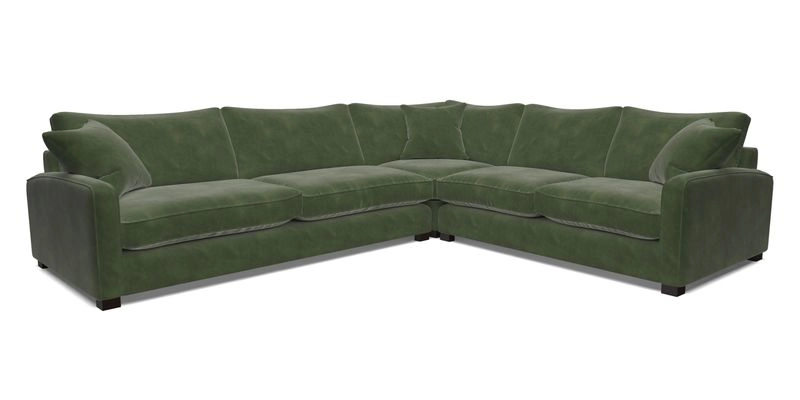 Brook Green large corner sofa LHF in Two Tone Plain Biscuit