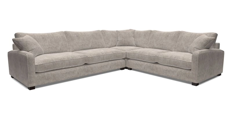 Brook Green large corner sofa LHF in Two Tone Plain Biscuit