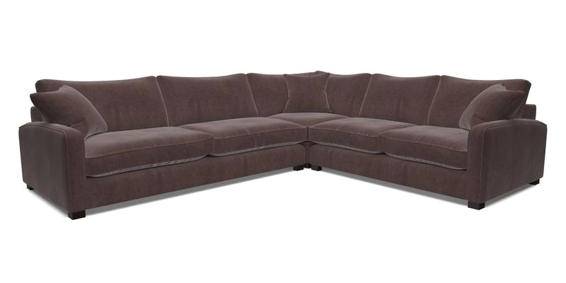 Brook Green large corner sofa LHF in Two Tone Plain Biscuit