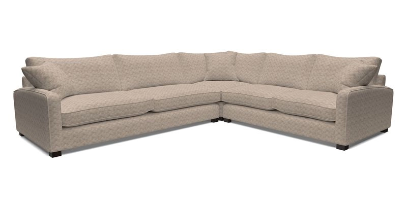 Brook Green large corner sofa LHF in Two Tone Plain Biscuit