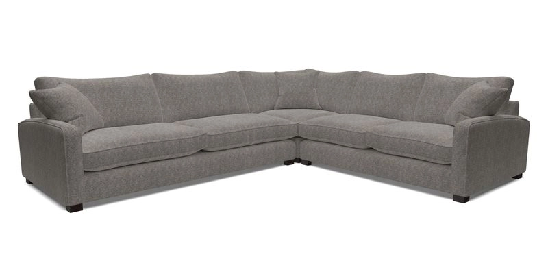 Brook Green large corner sofa LHF in Two Tone Plain Biscuit