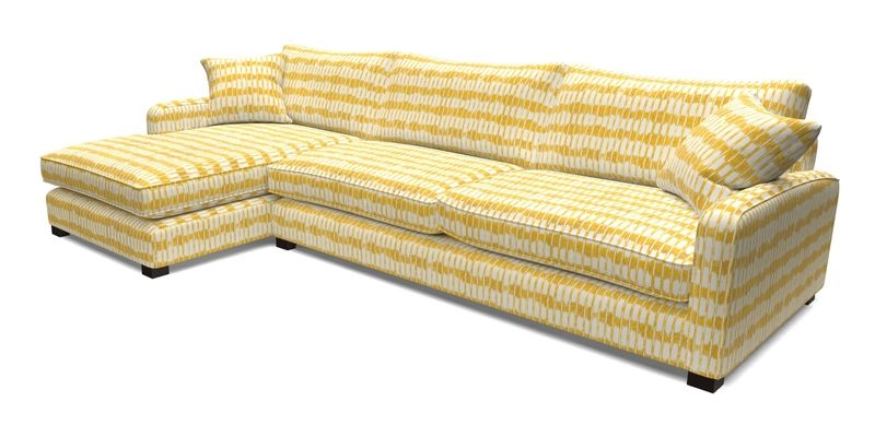 Brook Green chaise LHF in Two Tone Plain Biscuit
