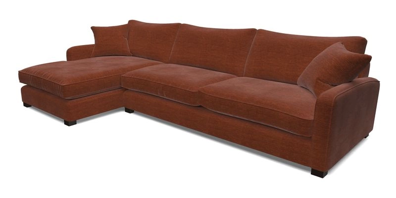 Brook Green chaise LHF in Two Tone Plain Biscuit