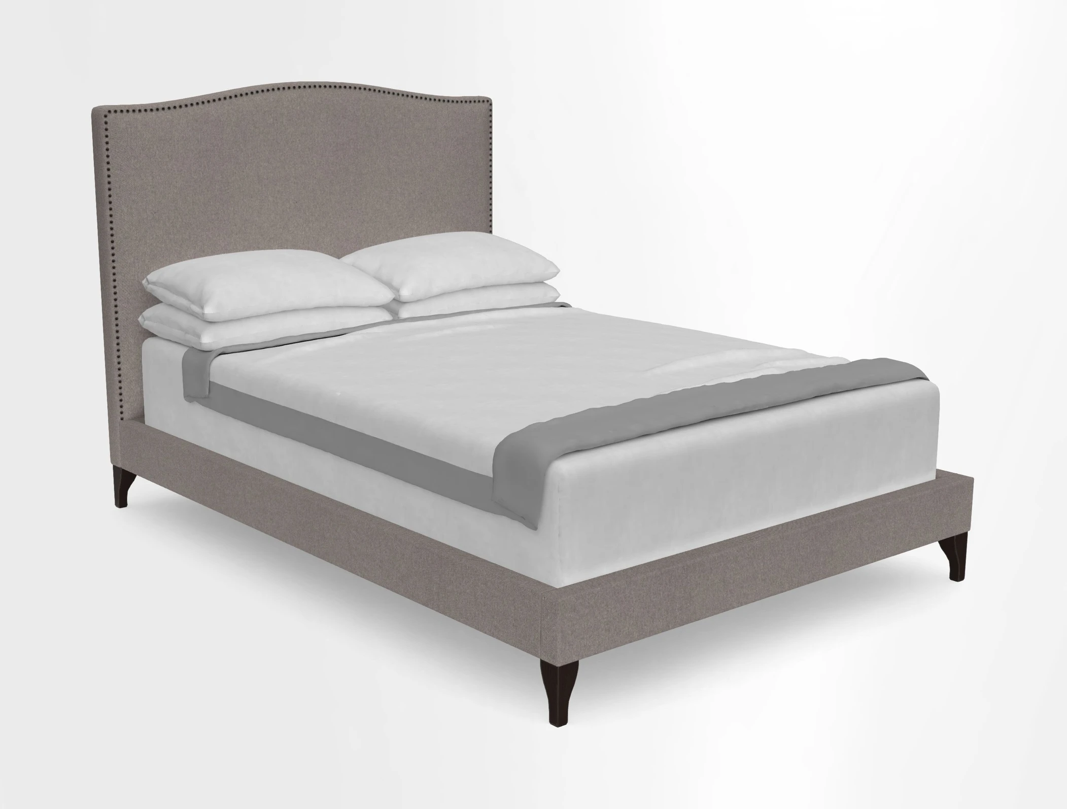 Brick Lane Double Bed in Floral Linen Filicopsida Batik