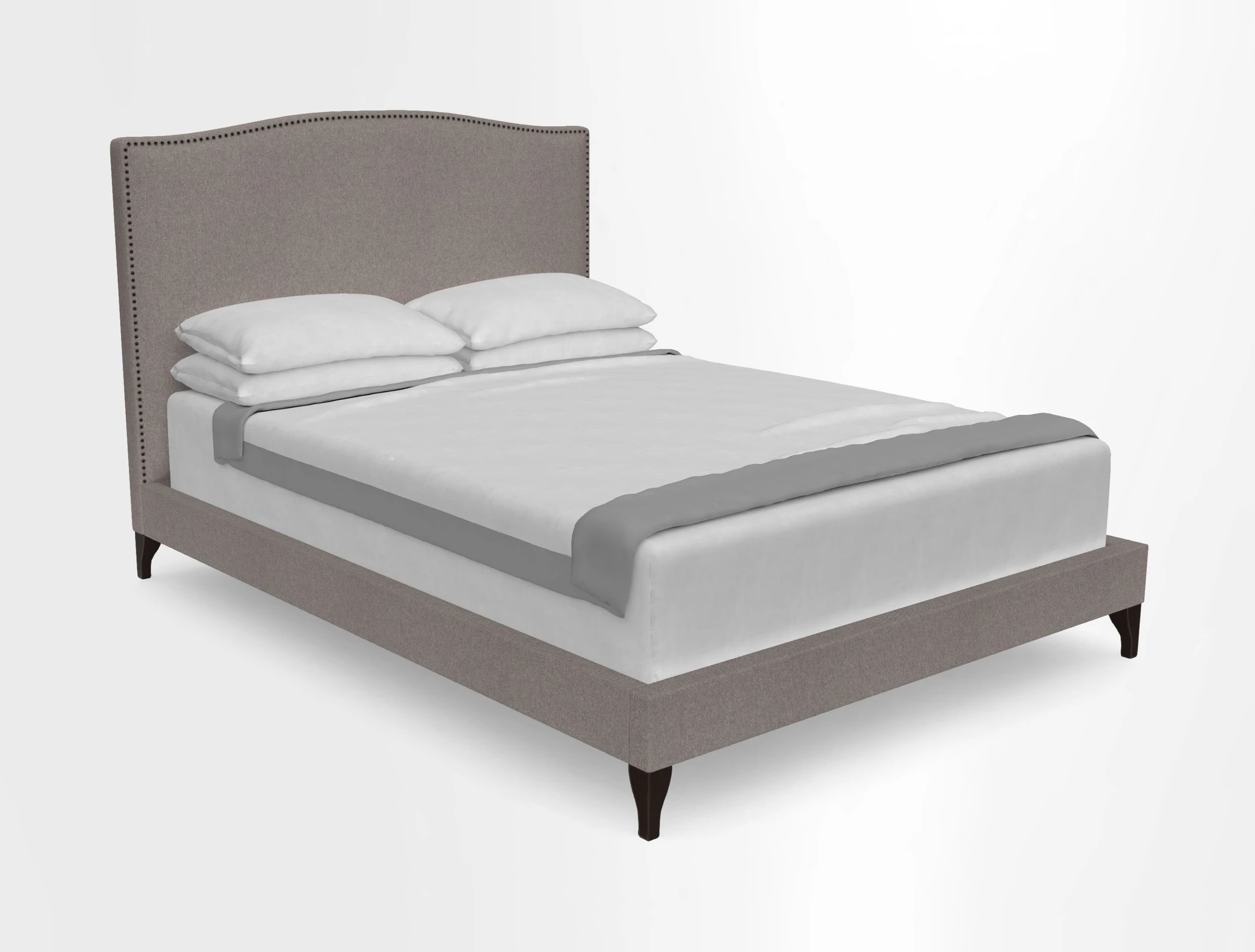 Brick Lane King Bed in Floral Linen Filicopsida Batik