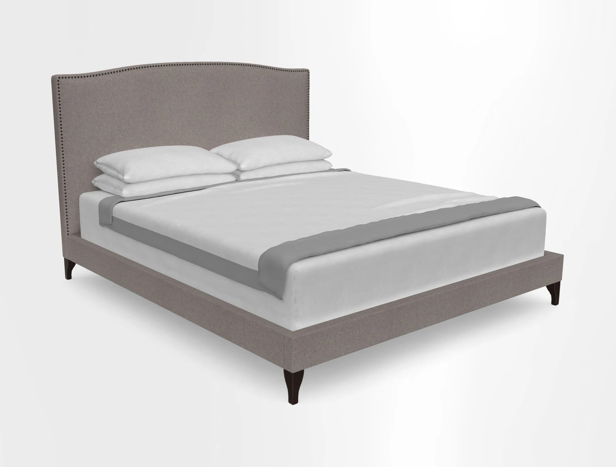 Brick Lane Super King Bed in Floral Linen Filicopsida Batik