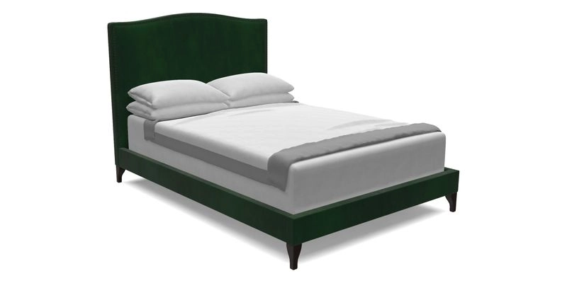 Brick Lane Double Bed in Floral Linen Filicopsida Batik