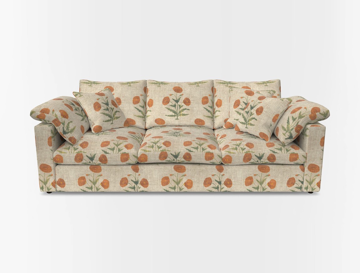 4 Seater Straight Arm Sofa