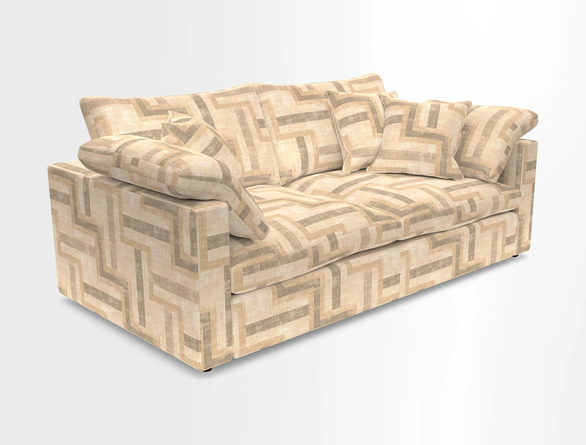 Big Softie Straight Arm 3 Seater Sofa in Sahara Chalk