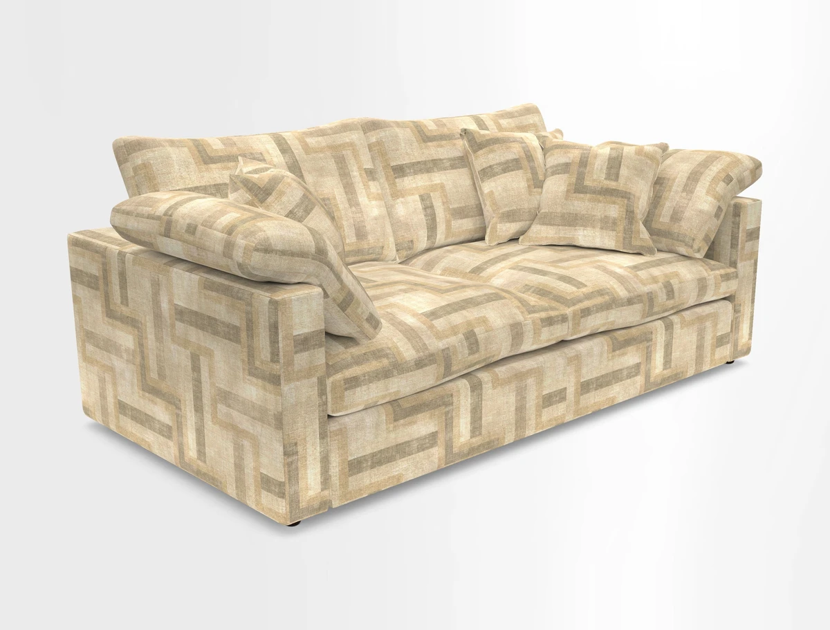 Big Softie Straight Arm 3 Seater Sofa in Sahara Chalk