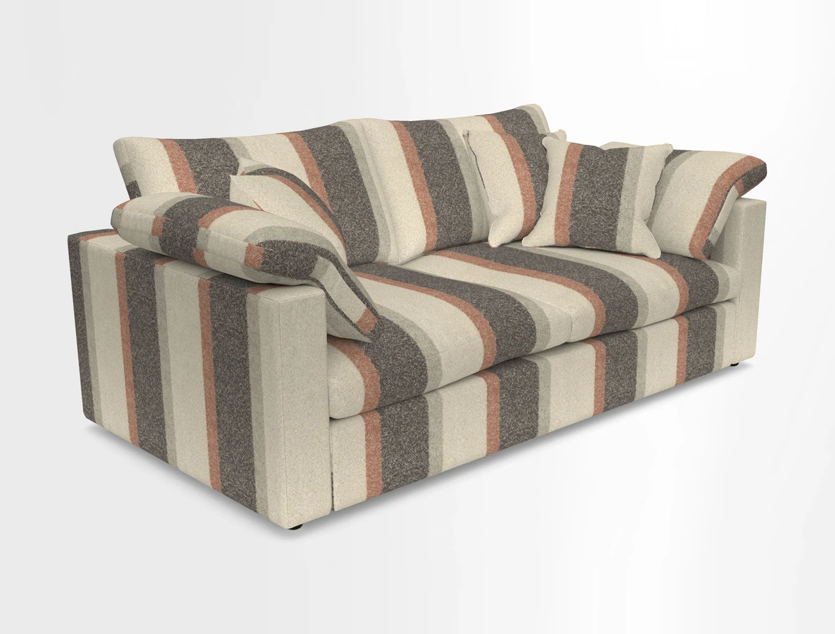 Big Softie Straight Arm 3 Seater Sofa in Sahara Chalk