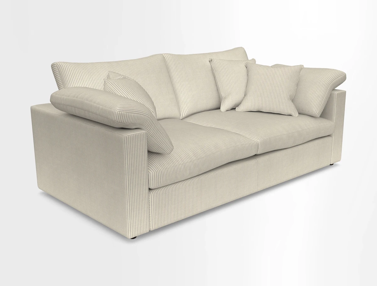 Big Softie Straight Arm 3 Seater Sofa in Sahara Chalk
