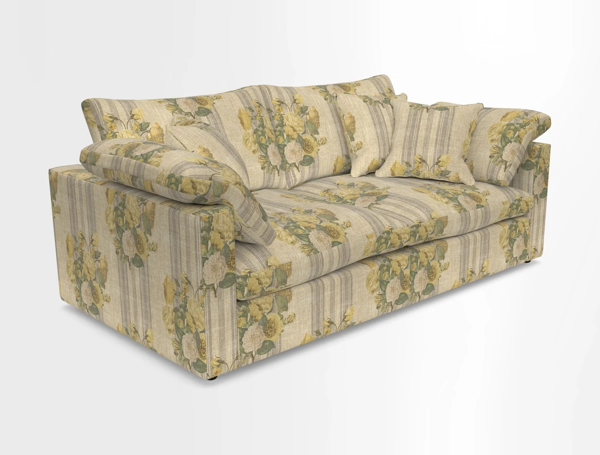 Big Softie Straight Arm 3 Seater Sofa in Sahara Chalk