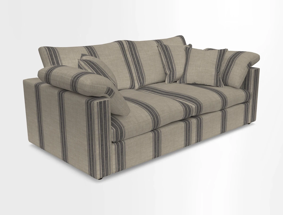 Big Softie Straight Arm 3 Seater Sofa in Sahara Chalk