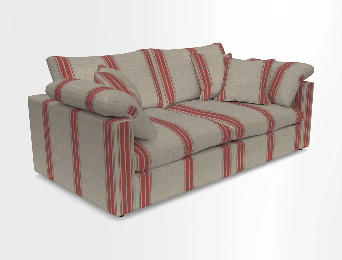 Big Softie Straight Arm 3 Seater Sofa in Sahara Chalk