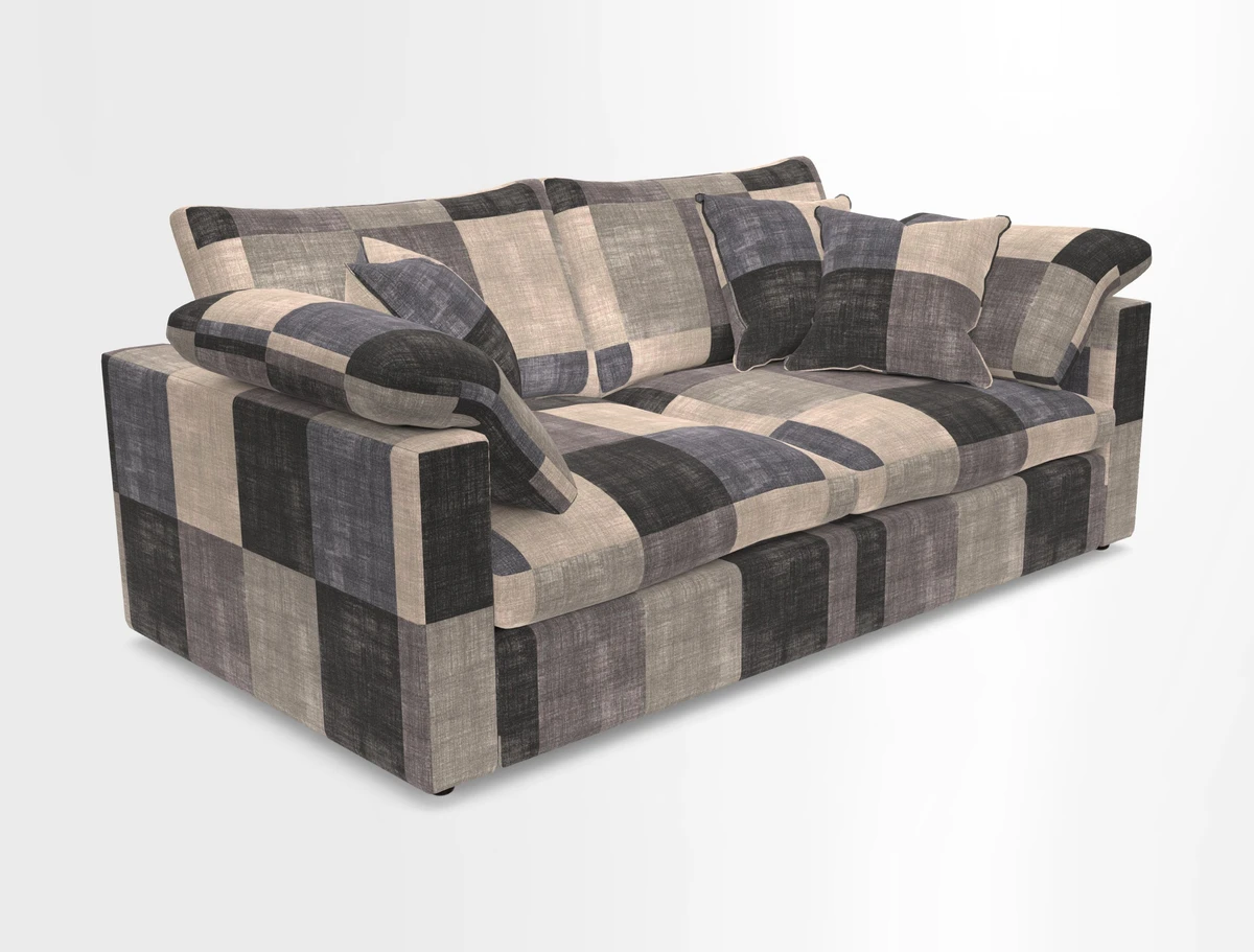 Big Softie Straight Arm 3 Seater Sofa in Sahara Chalk
