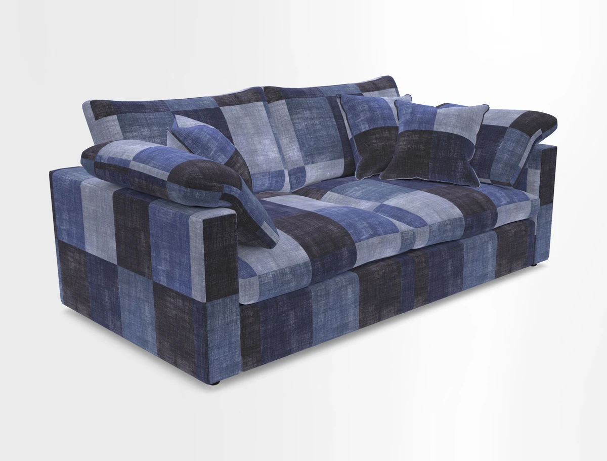 Big Softie Straight Arm 3 Seater Sofa in Sahara Chalk