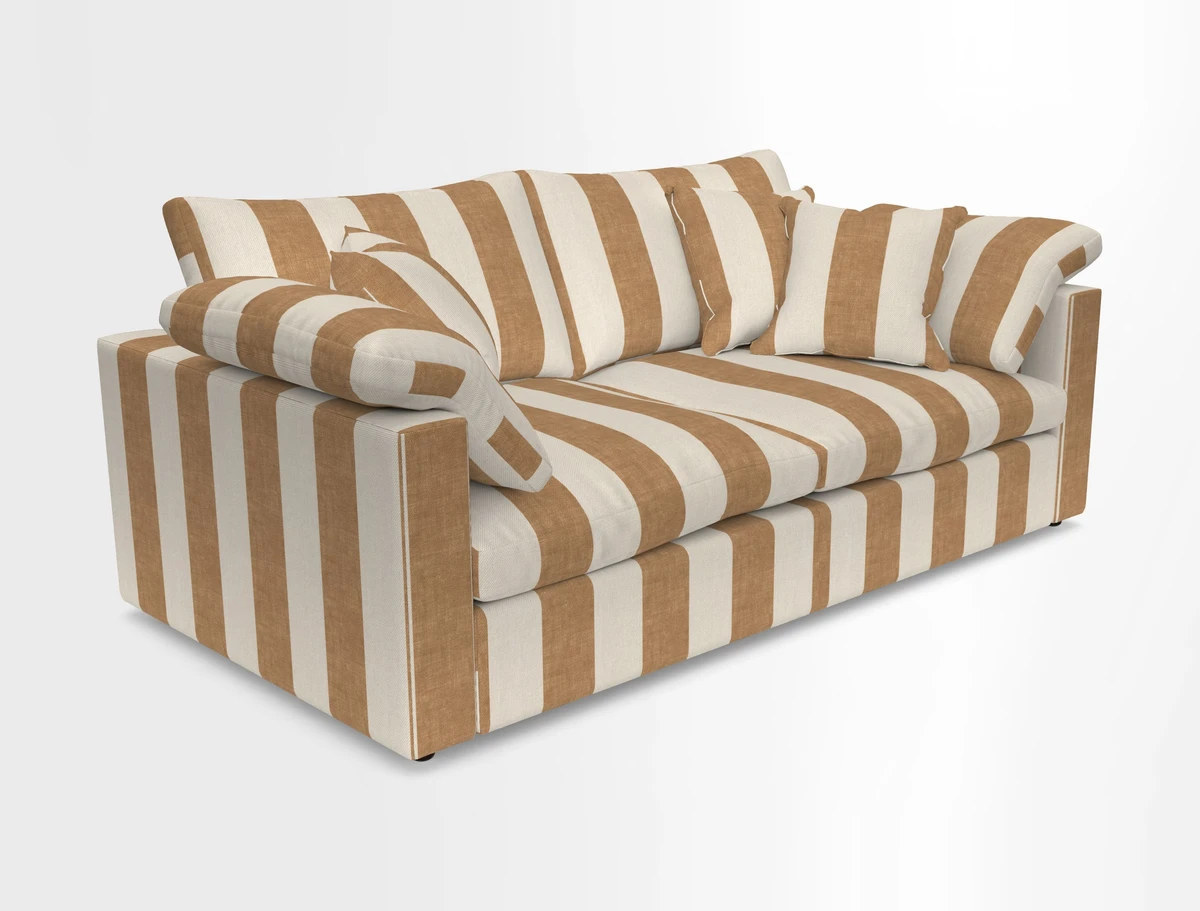 Big Softie Straight Arm 3 Seater Sofa in Sahara Chalk