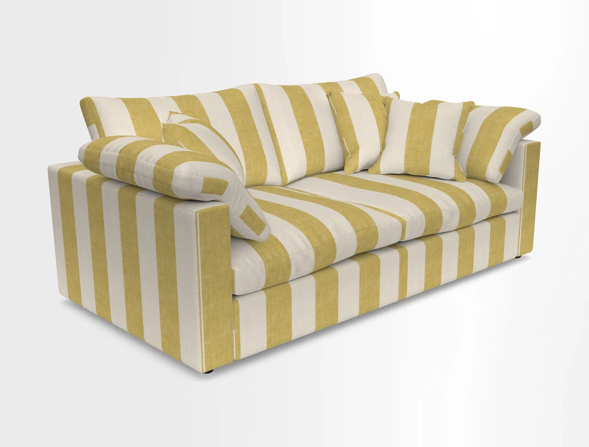 Big Softie Straight Arm 3 Seater Sofa in Sahara Chalk