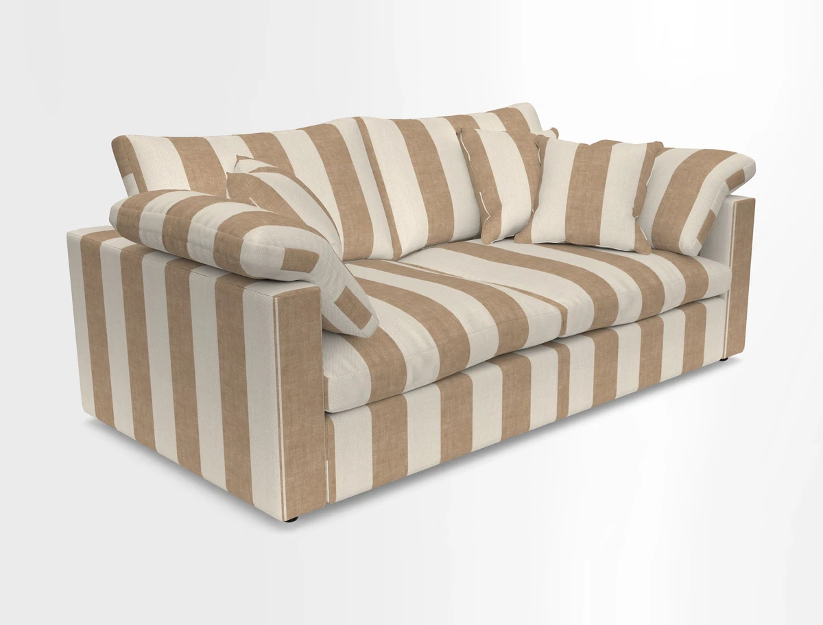 Big Softie Straight Arm 3 Seater Sofa in Sahara Chalk