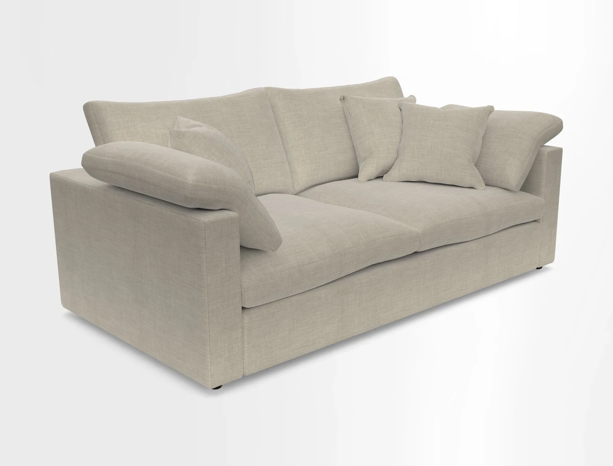 Big Softie Straight Arm 3 Seater Sofa in Sahara Chalk