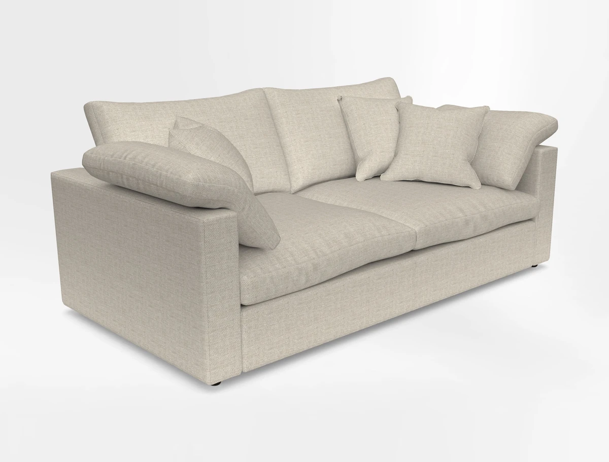 Big Softie Straight Arm 3 Seater Sofa in Sahara Chalk
