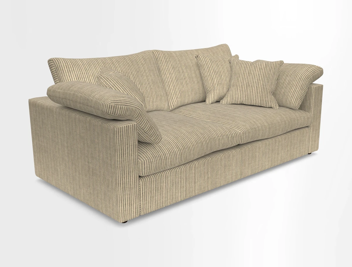 Big Softie Straight Arm 3 Seater Sofa in Sahara Chalk