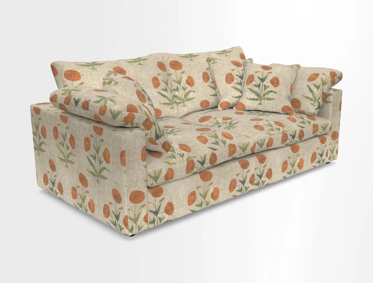 Big Softie Straight Arm 3 Seater Sofa in Sahara Chalk