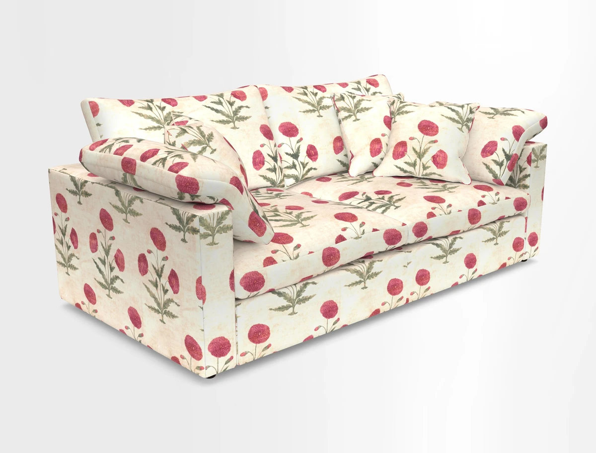 Big Softie Straight Arm 3 Seater Sofa in Sahara Chalk