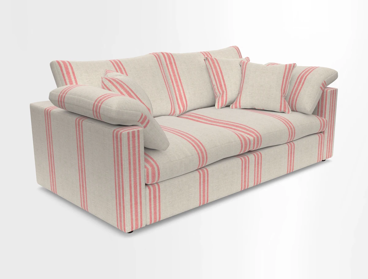 Big Softie Straight Arm 3 Seater Sofa in Sahara Chalk