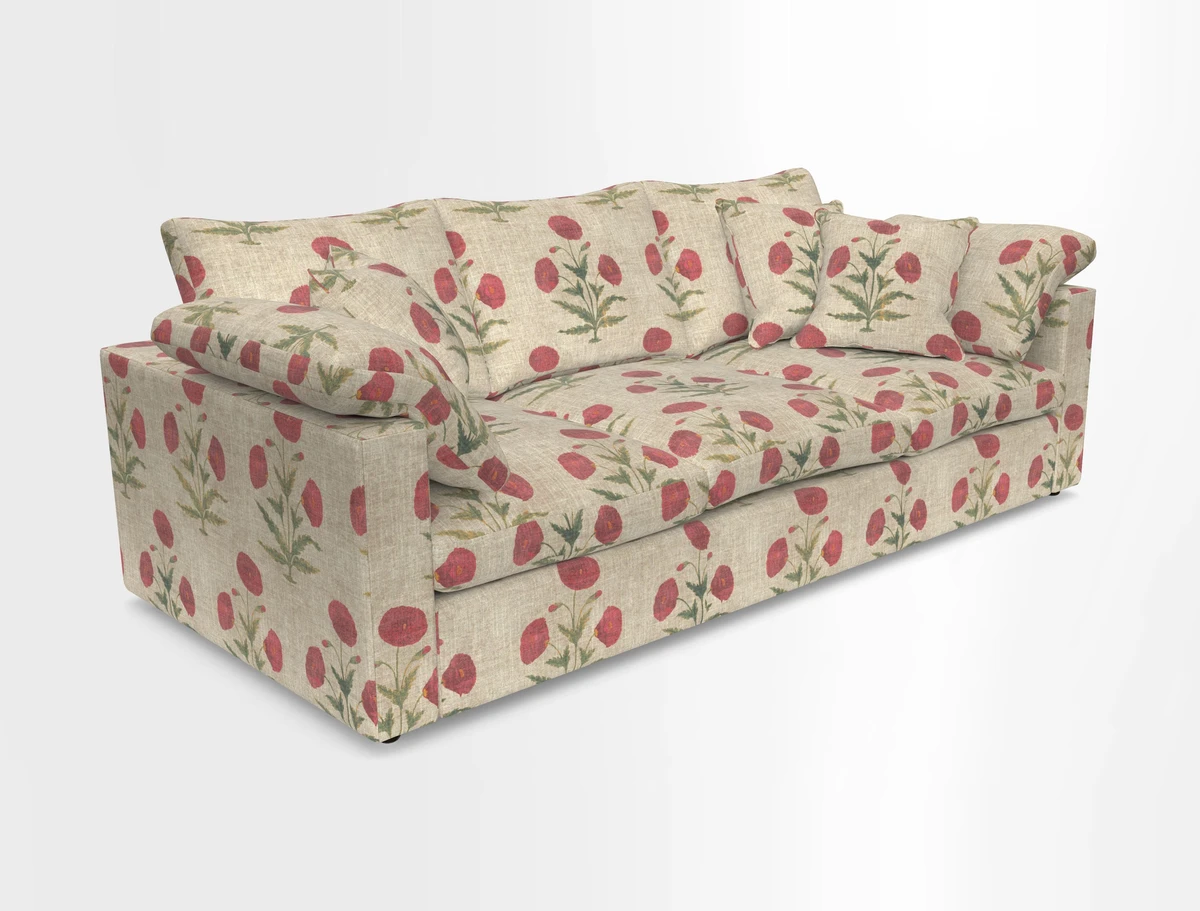 Big Softie Straight Arm 3 Seater Sofa in Sahara Chalk