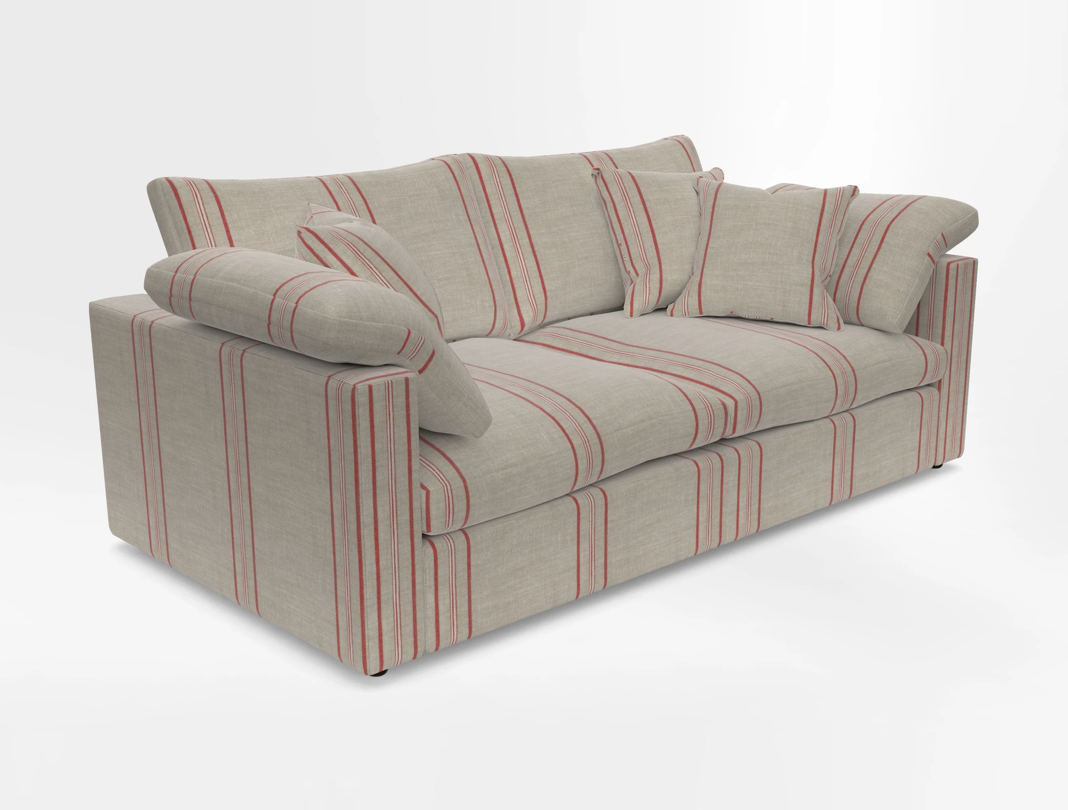 Big Softie Straight Arm 3 Seater Sofa in Sahara Chalk