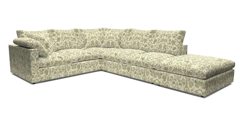 Big Softie Straight Arm Large Corner Group LHF in Romo Linara Coconut with Scatters in William Yoeward Nizhoni Indigo & Malla Indigo