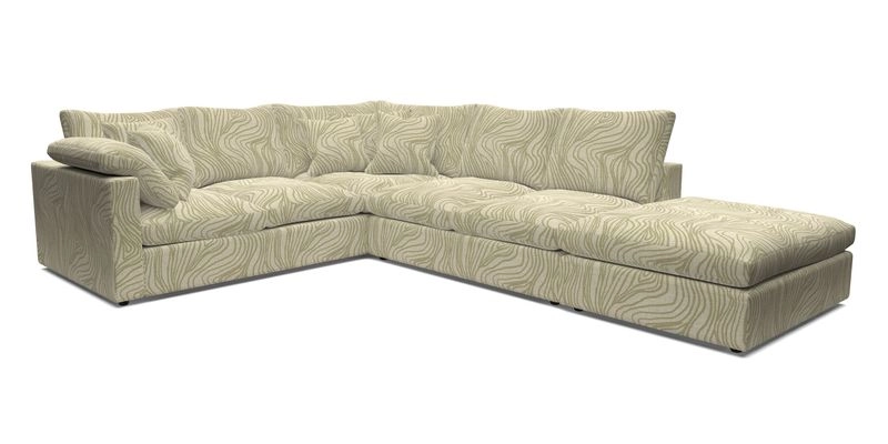 Big Softie Straight Arm Large Corner Group LHF in Romo Linara Coconut with Scatters in William Yoeward Nizhoni Indigo & Malla Indigo