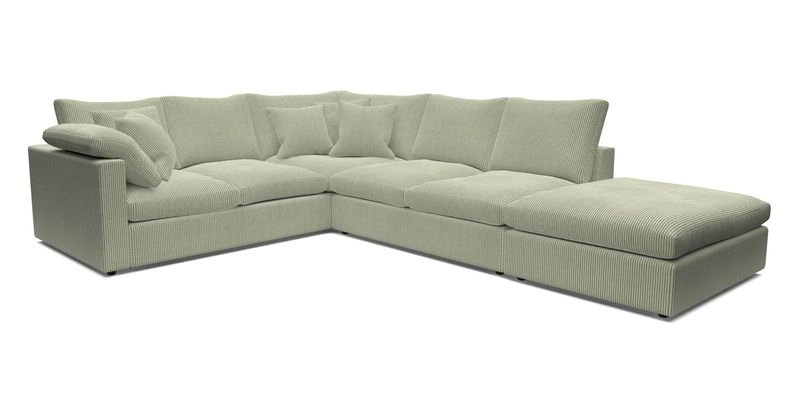 Big Softie Straight Arm Large Corner Group LHF in Romo Linara Coconut with Scatters in William Yoeward Nizhoni Indigo & Malla Indigo