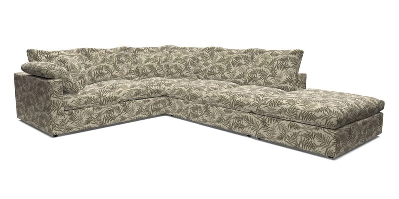 Big Softie Straight Arm Large Corner Group LHF in Romo Linara Coconut with Scatters in William Yoeward Nizhoni Indigo & Malla Indigo