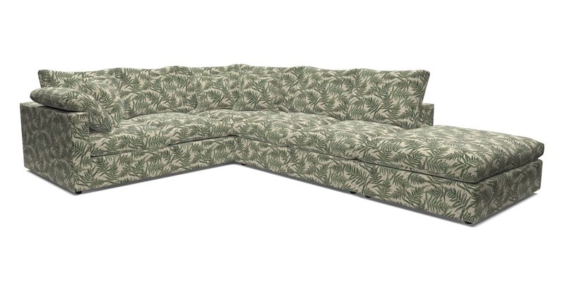 Big Softie Straight Arm Large Corner Group LHF in Romo Linara Coconut with Scatters in William Yoeward Nizhoni Indigo & Malla Indigo