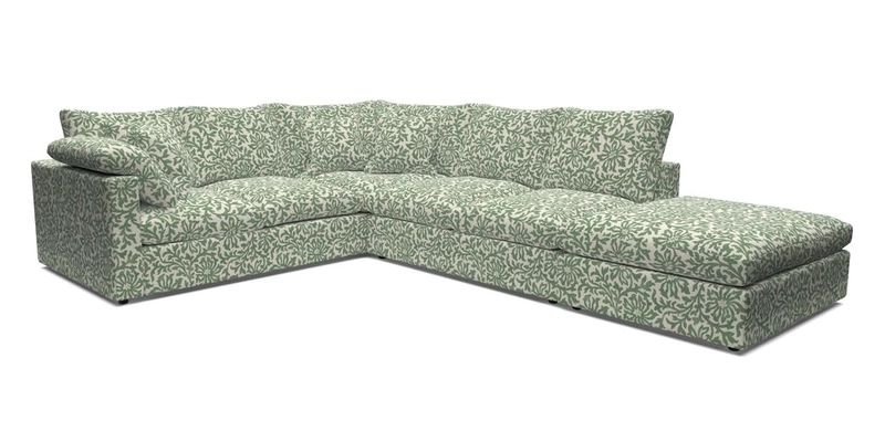 Big Softie Straight Arm Large Corner Group LHF in Romo Linara Coconut with Scatters in William Yoeward Nizhoni Indigo & Malla Indigo