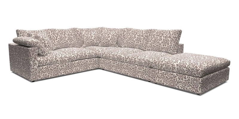 Big Softie Straight Arm Large Corner Group LHF in Romo Linara Coconut with Scatters in William Yoeward Nizhoni Indigo & Malla Indigo