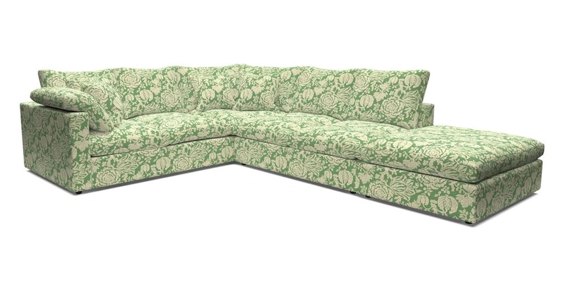 Big Softie Straight Arm Large Corner Group LHF in Romo Linara Coconut with Scatters in William Yoeward Nizhoni Indigo & Malla Indigo