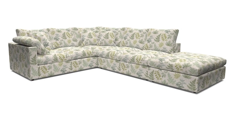 Big Softie Straight Arm Large Corner Group LHF in Romo Linara Coconut with Scatters in William Yoeward Nizhoni Indigo & Malla Indigo