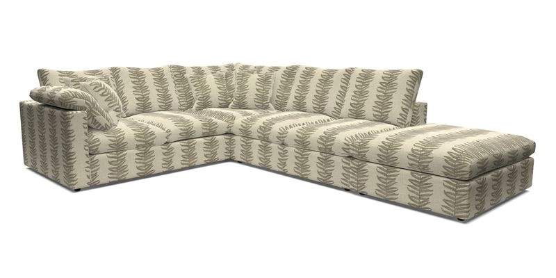 Big Softie Straight Arm Large Corner Group LHF in Romo Linara Coconut with Scatters in William Yoeward Nizhoni Indigo & Malla Indigo