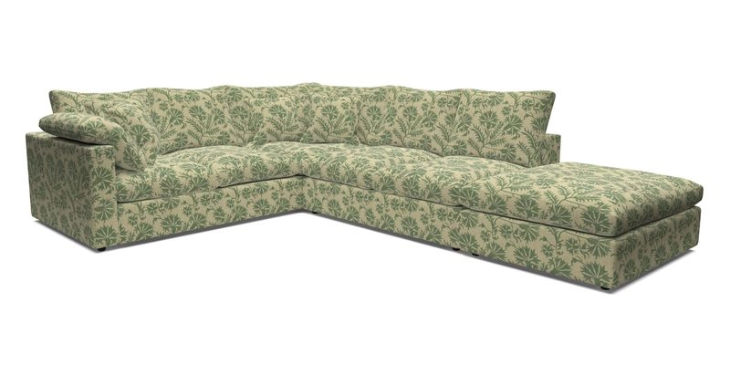 Big Softie Straight Arm Large Corner Group LHF in Romo Linara Coconut with Scatters in William Yoeward Nizhoni Indigo & Malla Indigo