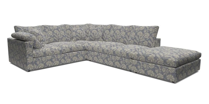 Big Softie Straight Arm Large Corner Group LHF in Romo Linara Coconut with Scatters in William Yoeward Nizhoni Indigo & Malla Indigo