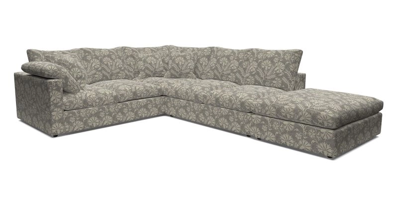 Big Softie Straight Arm Large Corner Group LHF in Romo Linara Coconut with Scatters in William Yoeward Nizhoni Indigo & Malla Indigo