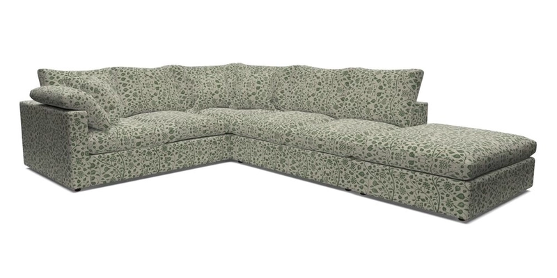 Big Softie Straight Arm Large Corner Group LHF in Romo Linara Coconut with Scatters in William Yoeward Nizhoni Indigo & Malla Indigo