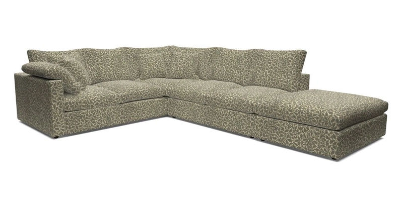 Big Softie Straight Arm Large Corner Group LHF in Romo Linara Coconut with Scatters in William Yoeward Nizhoni Indigo & Malla Indigo