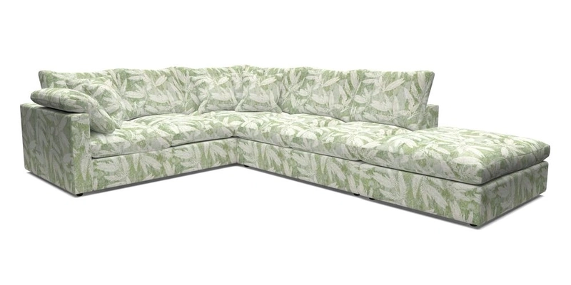 Big Softie Straight Arm Large Corner Group LHF in Romo Linara Coconut with Scatters in William Yoeward Nizhoni Indigo & Malla Indigo