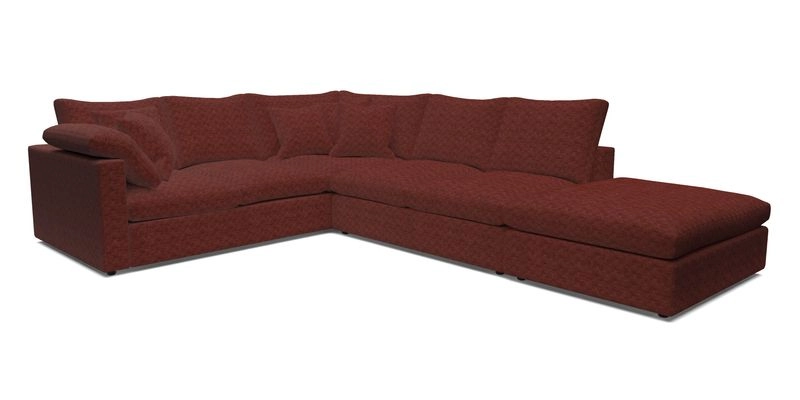 Big Softie Straight Arm Large Corner Group LHF in Romo Linara Coconut with Scatters in William Yoeward Nizhoni Indigo & Malla Indigo