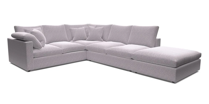 Big Softie Straight Arm Large Corner Group LHF in Romo Linara Coconut with Scatters in William Yoeward Nizhoni Indigo & Malla Indigo